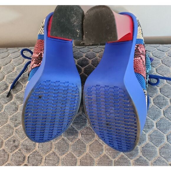 Vibrant Blue and Yellow Platform Sneakers - Picture 7 of 7